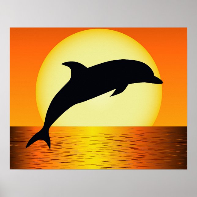 Dolphin Sunset Poster (Framsidan)