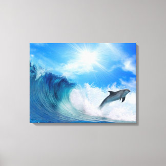 Dolphin-Surfa Canvastryck