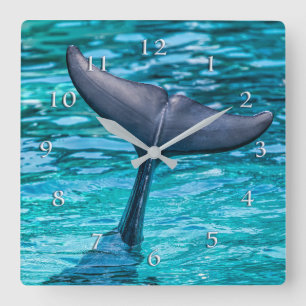 DOLPHIN SVAN FLUKE HOWDY! FYRKANTIG KLOCKA