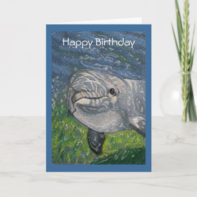 Dolphin Swimming: Coola Boy Birthday Kort (Framsida)