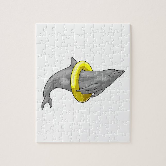 Dolphin Swimming Livbuoy Pussel (Vertikal)