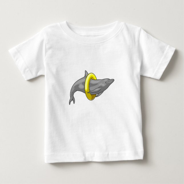 Dolphin Swimming Livbuoy T Shirt (Framsida)