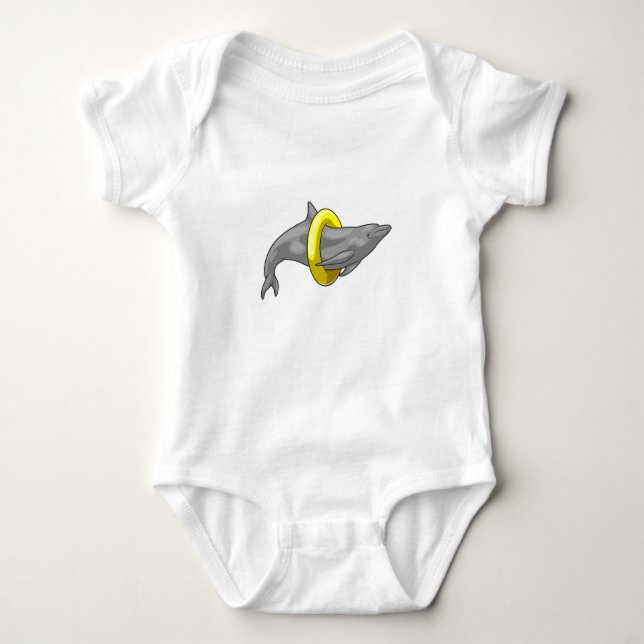Dolphin Swimming Livbuoy T Shirt (Framsida)