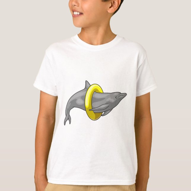 Dolphin Swimming Livbuoy T Shirt (Framsida)