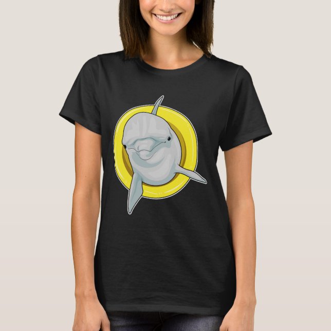 Dolphin Swimming Livbuoy T Shirt (Framsida)