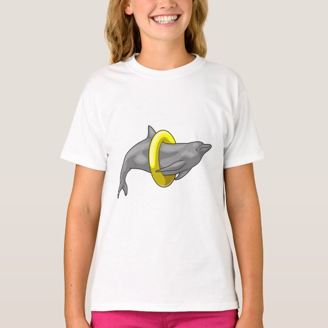 Dolphin Swimming Livbuoy T Shirt (Framsida)