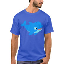 Dolphin T-Shirt, kute, Nyfiken Tecknad