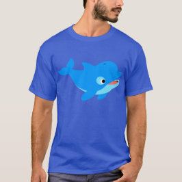 Dolphin T-Shirt, kute, Nyfiken Tecknad T-shirt