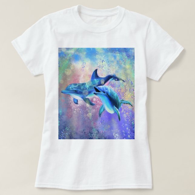 Dolphin T-Shirt Lycklig-familjen (Design framsida)