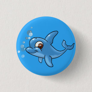 Dolphin-Tecknad Knapp