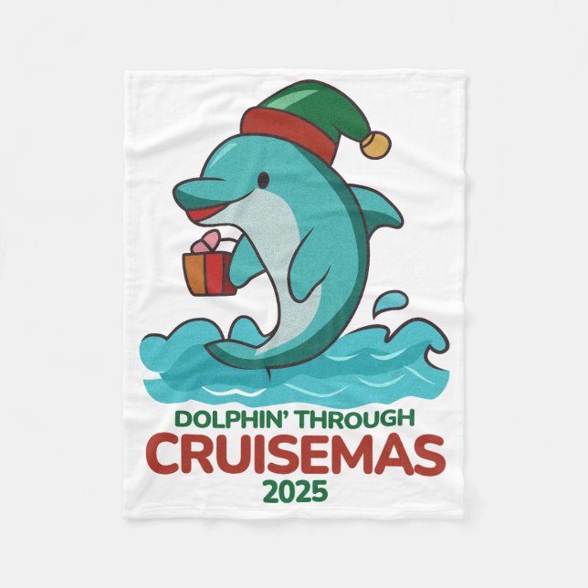 Dolphin’ Through Cruisemas 2025  Fleecefilt (Framsidan)