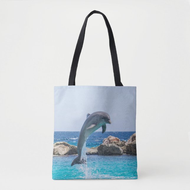 Dolphin Tote Bag Tygkasse (Framsida)