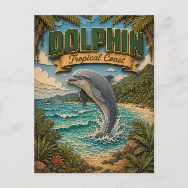 Dolphin Tropical Coast POPCUT Vykort (Framsida)