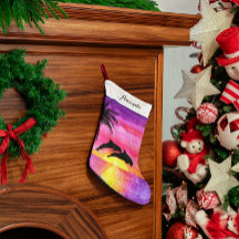 Dolphin Tropical Paradise Personlig Stocking