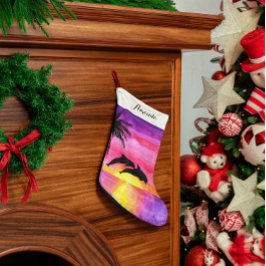 Dolphin Tropical Paradise Personlig Stocking Liten Julstrumpa