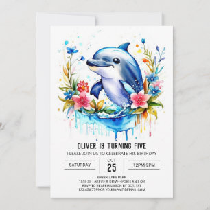 Dolphin Underwater Wonderland Birthday Inbjudningar