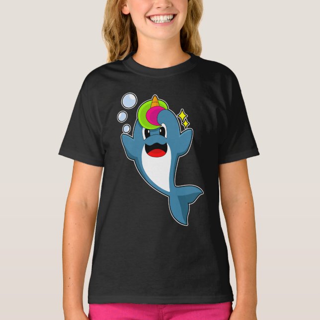 Dolphin Unicorn T Shirt (Framsida)