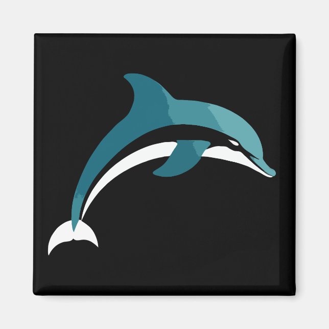 Dolphin Vector Art Animal Modern Urban Graphic Magnet (Framsidan)