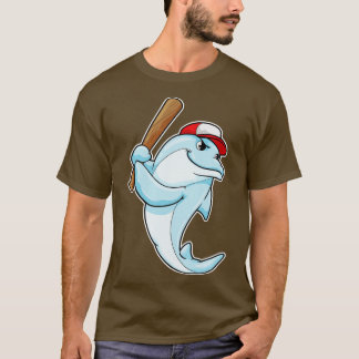 Dolphin vid Baseball som Batsman T Shirt