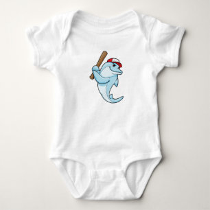 Dolphin vid Baseball som Batsman T Shirt
