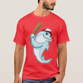 Dolphin vid Baseball som Batsman T Shirt