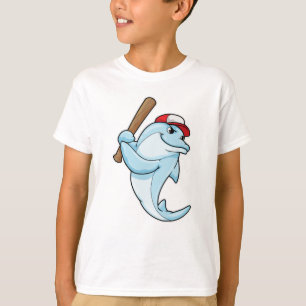 Dolphin vid Baseball som Batsman T Shirt