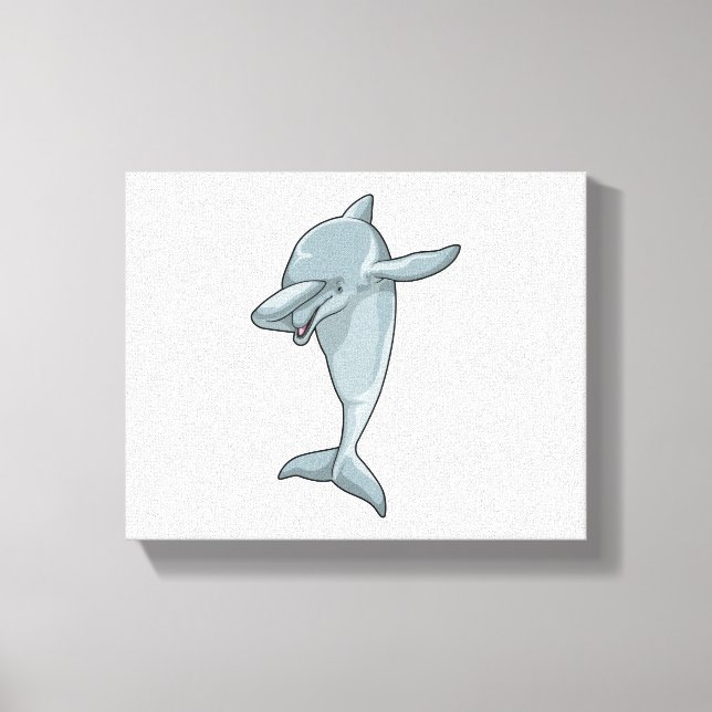 Dolphin vid Hip hop Dance Dab Canvastryck (Framsida)
