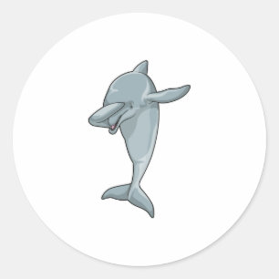 Dolphin vid Hip hop Dance Dab Runt Klistermärke