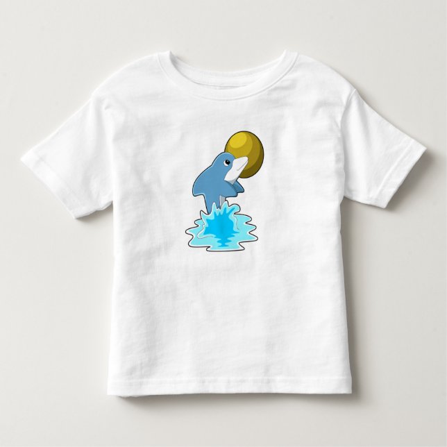 Dolphin vid Swimming med Måne T Shirt (Framsida)