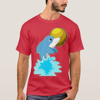 Dolphin vid Swimming med Måne T Shirt