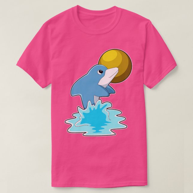Dolphin vid Swimming med Måne T Shirt (Design framsida)