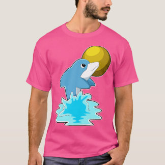 Dolphin vid Swimming med Måne T Shirt