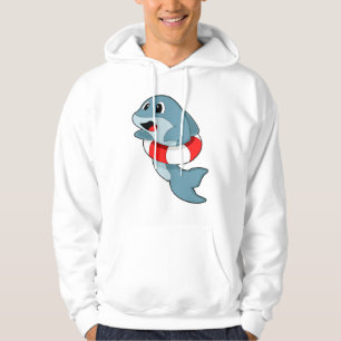 Dolphin vid Swimming med Simma ring Hoodie