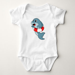 Dolphin vid Swimming med Simma ring T Shirt