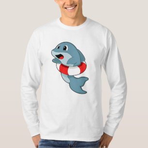 Dolphin vid Swimming med Simma ring T Shirt