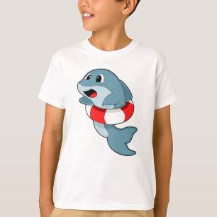 Dolphin vid Swimming med Simma ring T Shirt