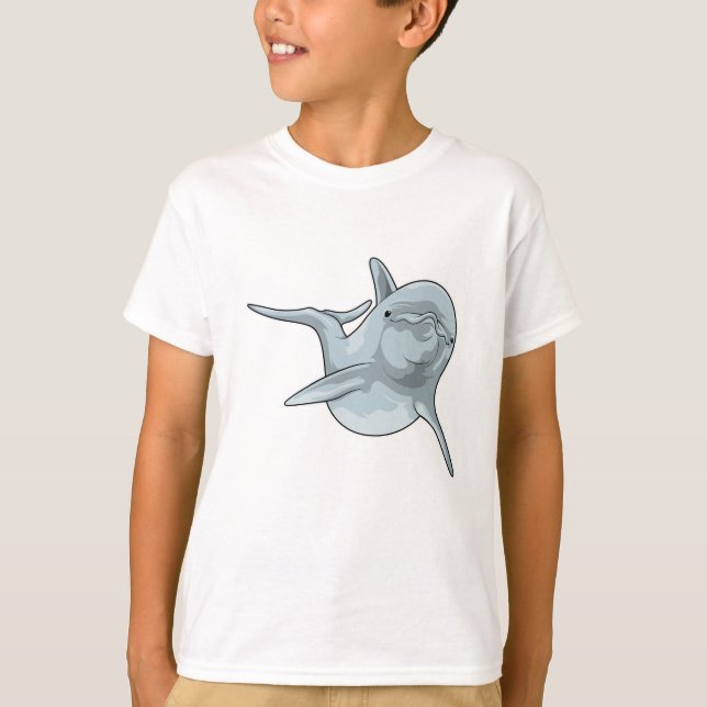 Dolphin vid Swimming T Shirt (Framsida)