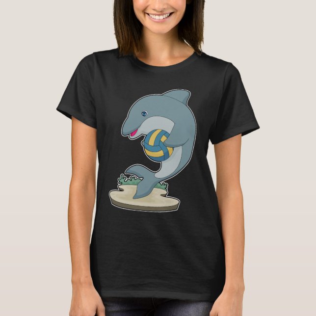 Dolphin Volleyball Player Volleyball T Shirt (Framsida)