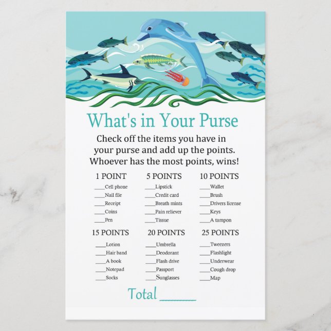 Dolphin What's in your purse match babydusch (Framsida)