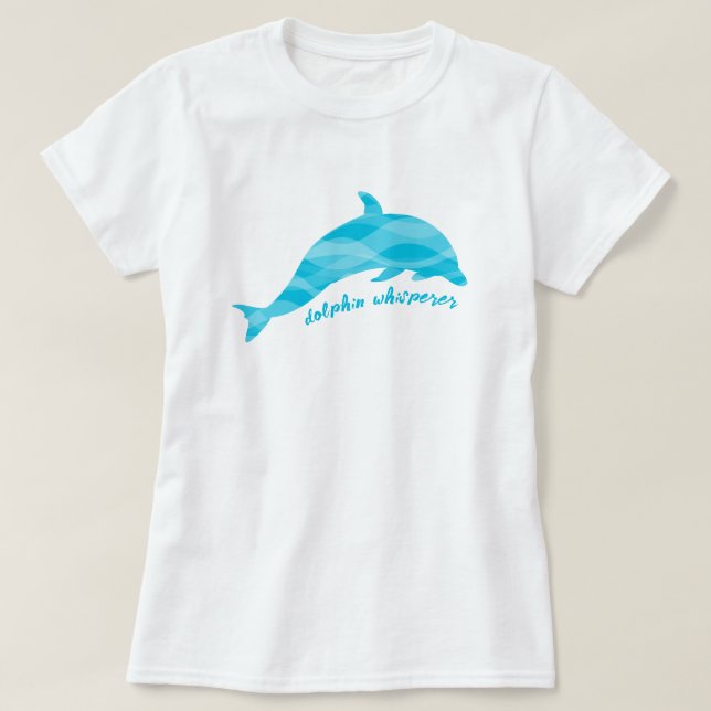 Dolphin Whisperer Blue Vågar T Shirt (Design framsida)