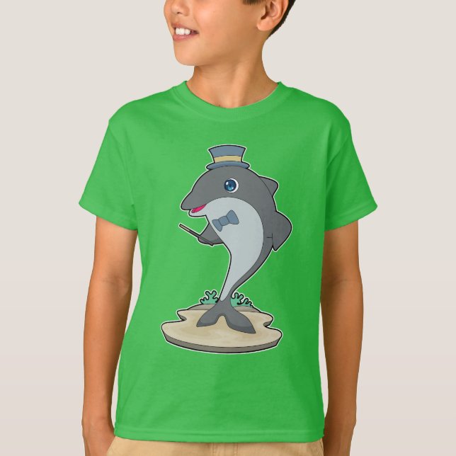 Dolphin Wizard Magic trollspö T Shirt (Framsida)