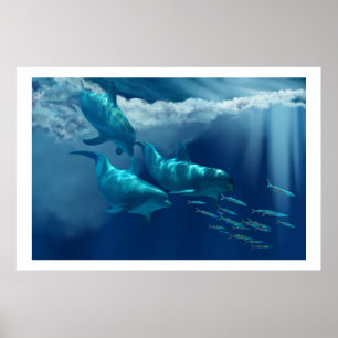 DOLPHIN WORLD PRINT POSTER