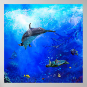 Dolphin World "VIND ON VATTEN" Poster