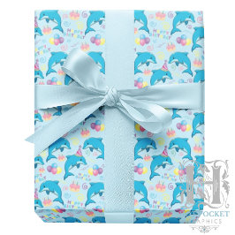 Dolphin Wrapping Paper in Blue Presentpapper