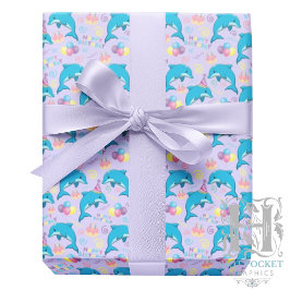 Dolphin Wrapping Paper in Purple Presentpapper