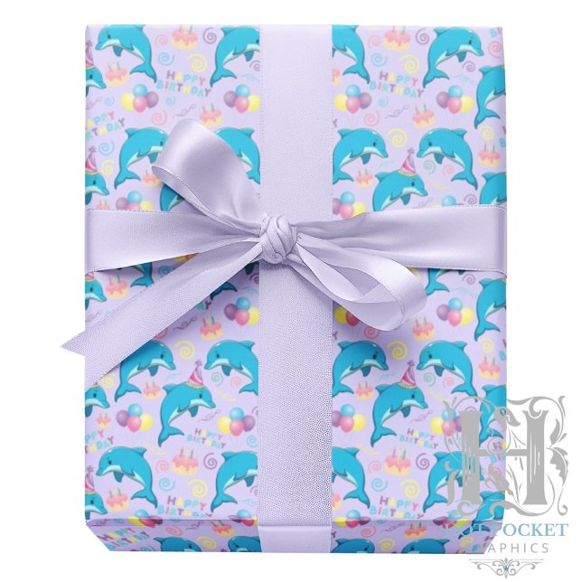 Dolphin Wrapping Paper in Purple Presentpapper (Skapare uppladdad)