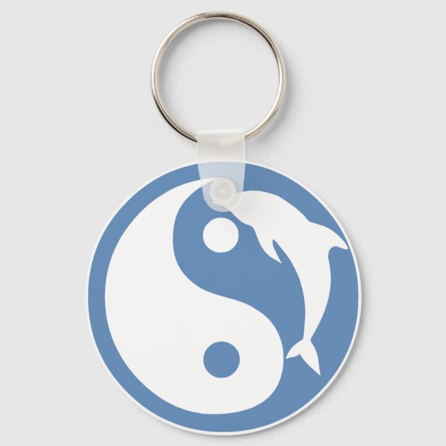 Dolphin Yin Yang Keychain Nyckelring (Framsida)
