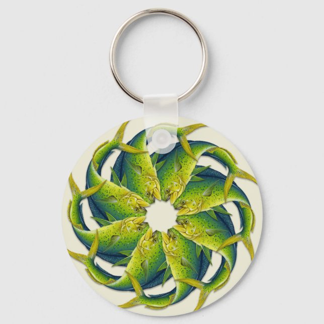 Dolphinfish (Mahi Mahi) Keychain Nyckelring (Framsida)