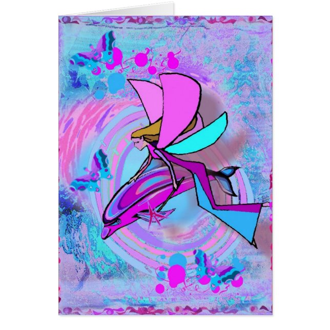 Dolphinity ängelkärlek hälsningskort (Framsidan)