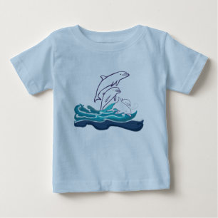 Dolphins Baby Bra Jersey T-Shirt, White T Shirt